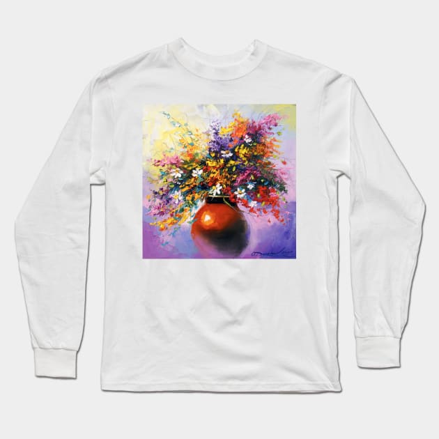 A bouquet of summer flowers Long Sleeve T-Shirt by OLHADARCHUKART